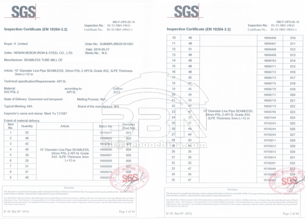 APl 5L X52Q PSL2 3LPE seamless pipes