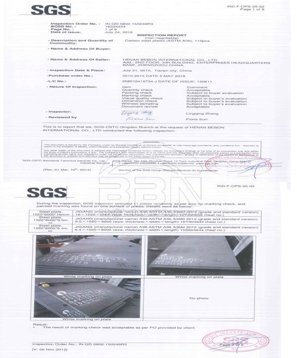ASTM A36 carbon steel plate