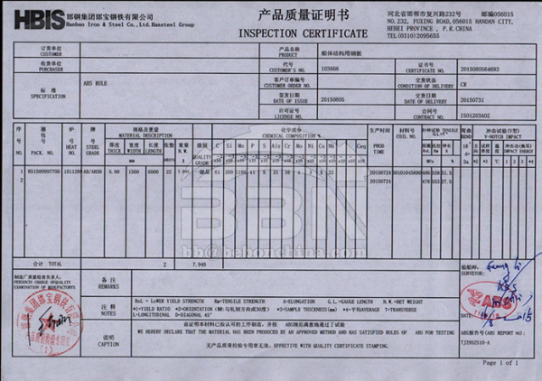 ABS AH36 shipbuilding steel plate