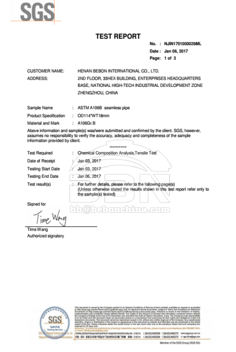 ASTM A106B Seamless pipe