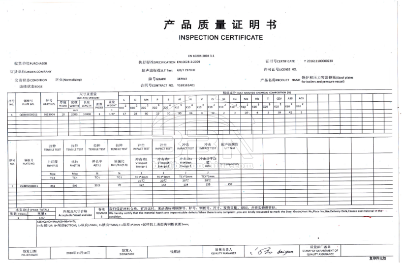 SHIPPING 5000 TONS PRESSURE STEEL PLATE TO CANADA IN 2015