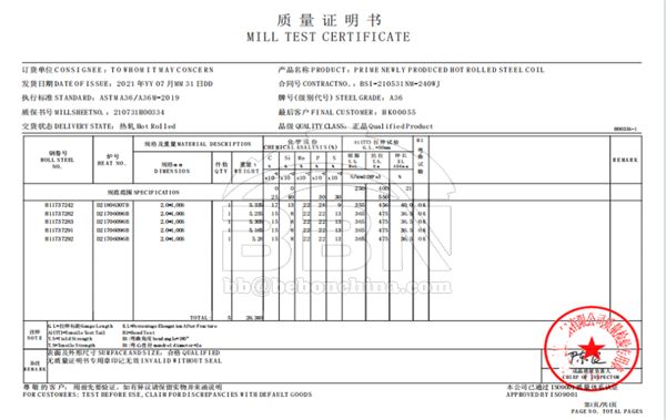 A36 Steel Coil