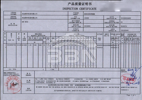 4262 tons ABS-AH36 ship building steel plate to Damman Shipyard in Saudi Arabia