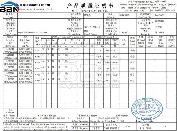 SAE1008 CRC steel coils