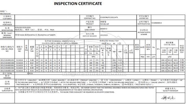 DX56D galvanized steel sheets