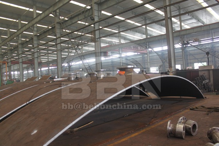 Prefabrication of tank shell plate of stainless steel storage tank